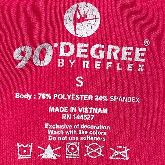 90 Degree - “Squat Proof” High-Waist Dark Pink Leggings - Picture 2 of 3